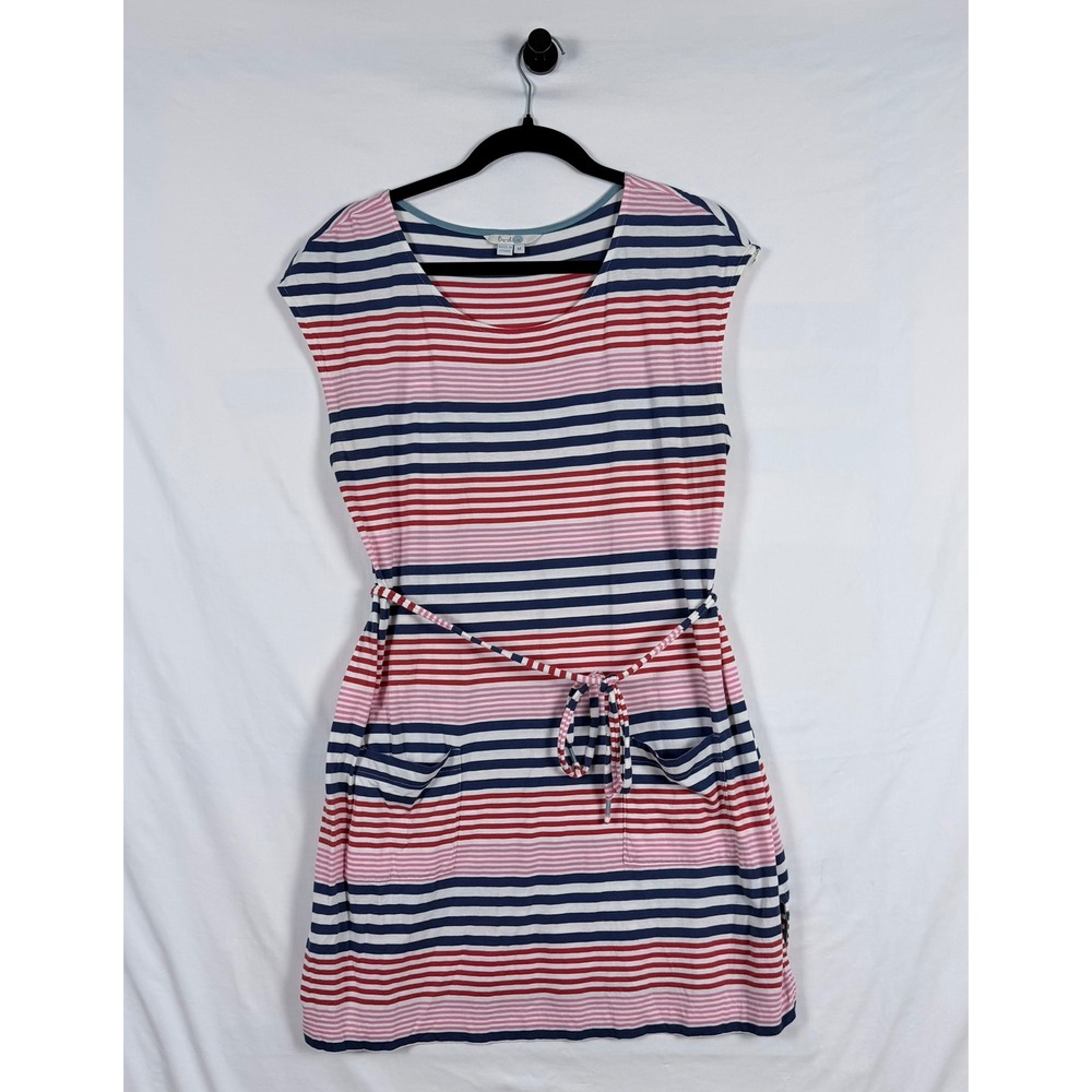 Boden Striped Swim Dress M Drawstring Waist Pocket Beach Vacation Resort Pool - Picture 2 of 11